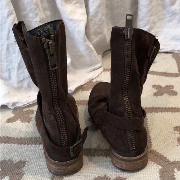 Brown suede mid calf boots size 8 - Picture 5 of 8